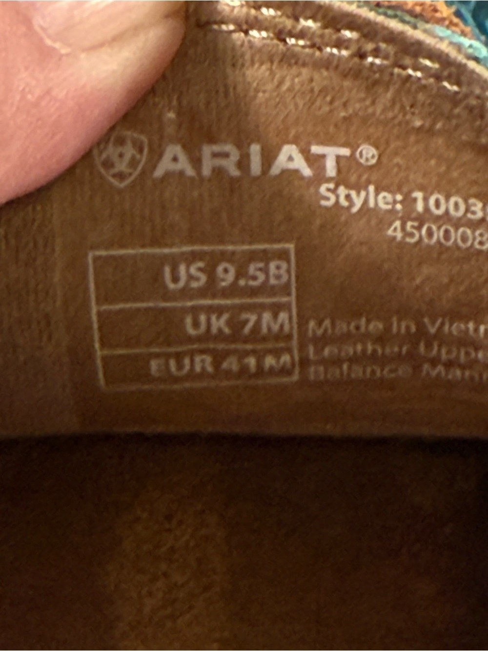 Ariat Cruiser Slip-On Shoes Brown Suede/Turquoise Snake Leather Size 9.5 - Picture 11 of 13